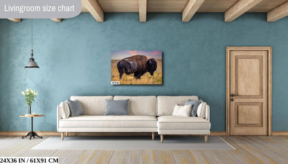 Wilderness Wonders: Bison Wildlife Canvas Print Antelope Island State Park Photography Utah Animal Wall Art