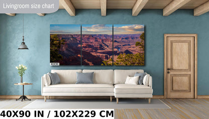 Canyon's Blaze: Grand Canyon National Park Metal Canvas Print Arizona Landscape Photography Wall Art