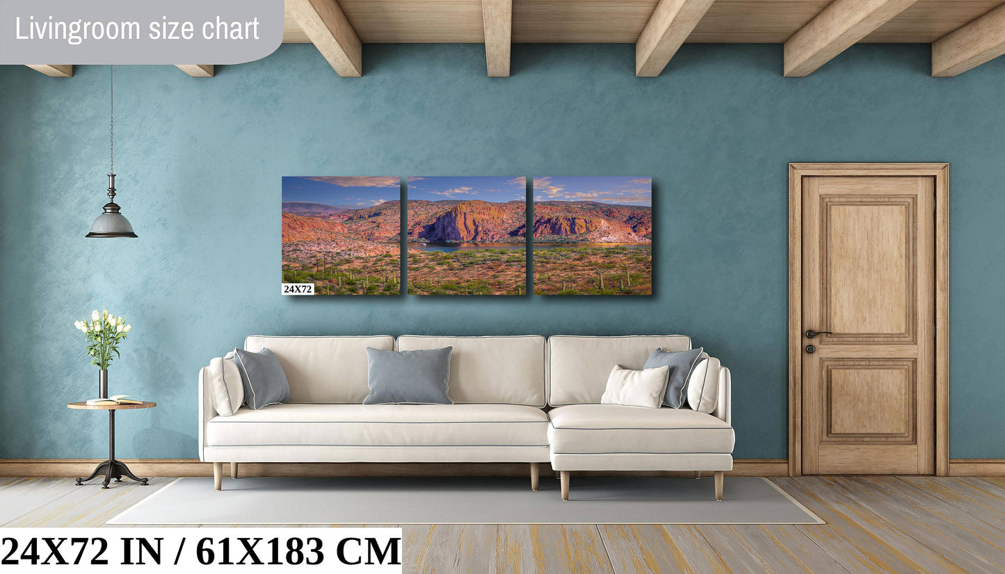 Vistas Beyond: Canyon Lake Photography Arizona Reservoir Wall Art Nature Canvas Print