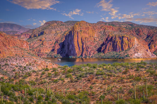 Vistas Beyond: Canyon Lake Photography Arizona Reservoir Wall Art Nature Canvas Print