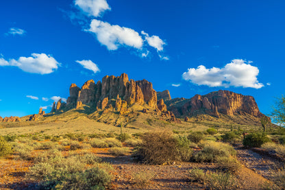 Lost Gold's Realm: Superstition Mountains Wall Art Lost Dutchman State Park Metal Canvas Print Arizona Desert Photography