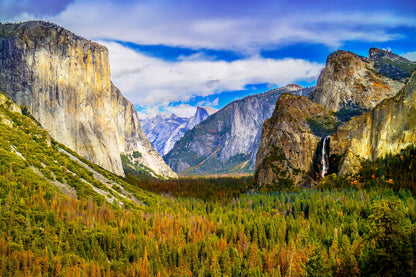 Valley View Serenity: Yosemite National Park Double Wall Art Tunnel View Landscape Photography California Metal Canvas Prints