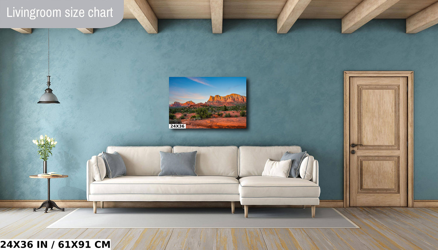 Resilient Red Majesty: Red Rock Crossing Wall Art Metal Canvas Print Sedona Arizona State Park Poster