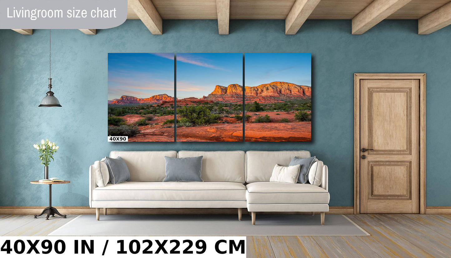 Resilient Red Majesty: Red Rock Crossing Wall Art Metal Canvas Print Sedona Arizona State Park Poster