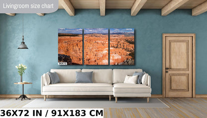 Hues and Hoodoos: Bryce Canyon Amphitheater Utah National Park Metal Canvas Print Landscape Wall Art
