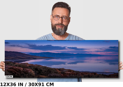 Utah's Majestic Ocean Lake: Great Salt Lake Metal Canvas Print Utah Landscape Sunset Wall Art Photography