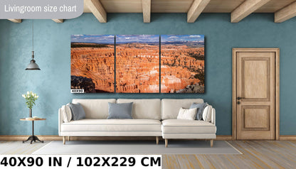 Hues and Hoodoos: Bryce Canyon Amphitheater Utah National Park Metal Canvas Print Landscape Wall Art
