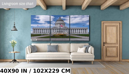 Beehive Capital Majesty: Utah State Capitol Wall Art Salt Lake City Landscape Photography Metal Acrylic Canvas Print