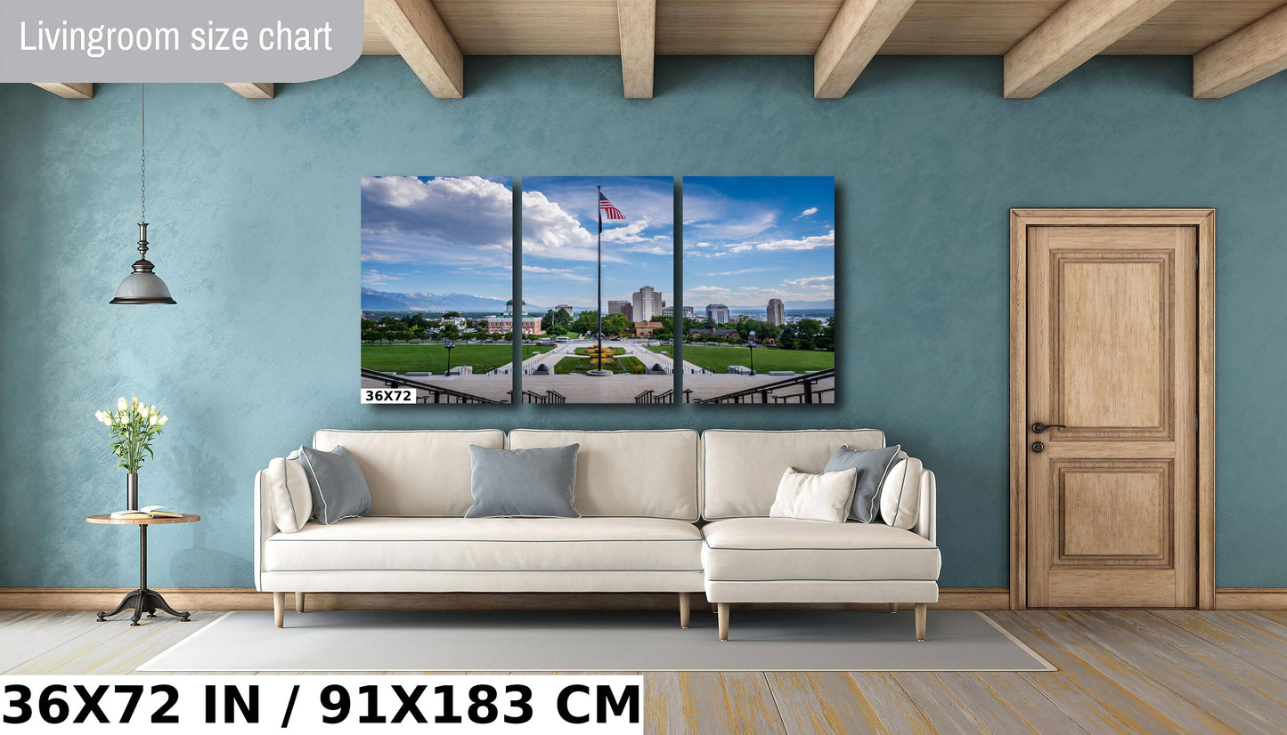 Iconic Impressions: Salt Lake City Utah Wall Art Photography Utah Landscape Metal Canvas Print