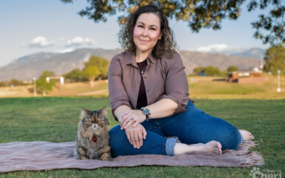 Behind the Scenes: Isabel with Her Fluffy Cat Eggnog