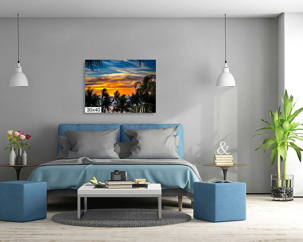 Golden Hour Bliss: Key West Palm Tree Sunset Diagram