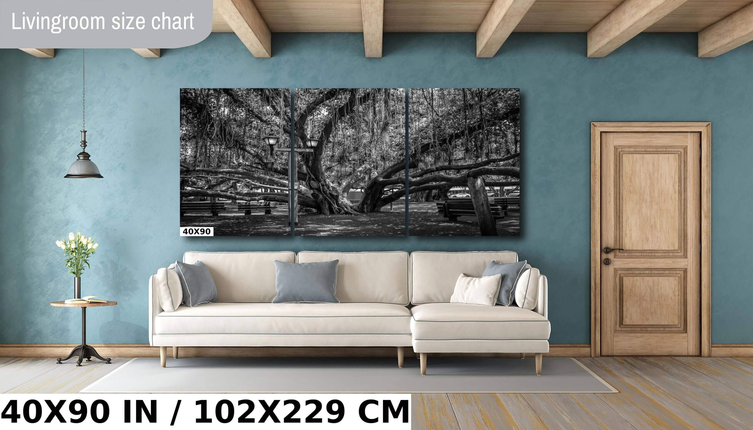 Shade of Serenity: Lahaina Banyan Tree Black and White Diagram