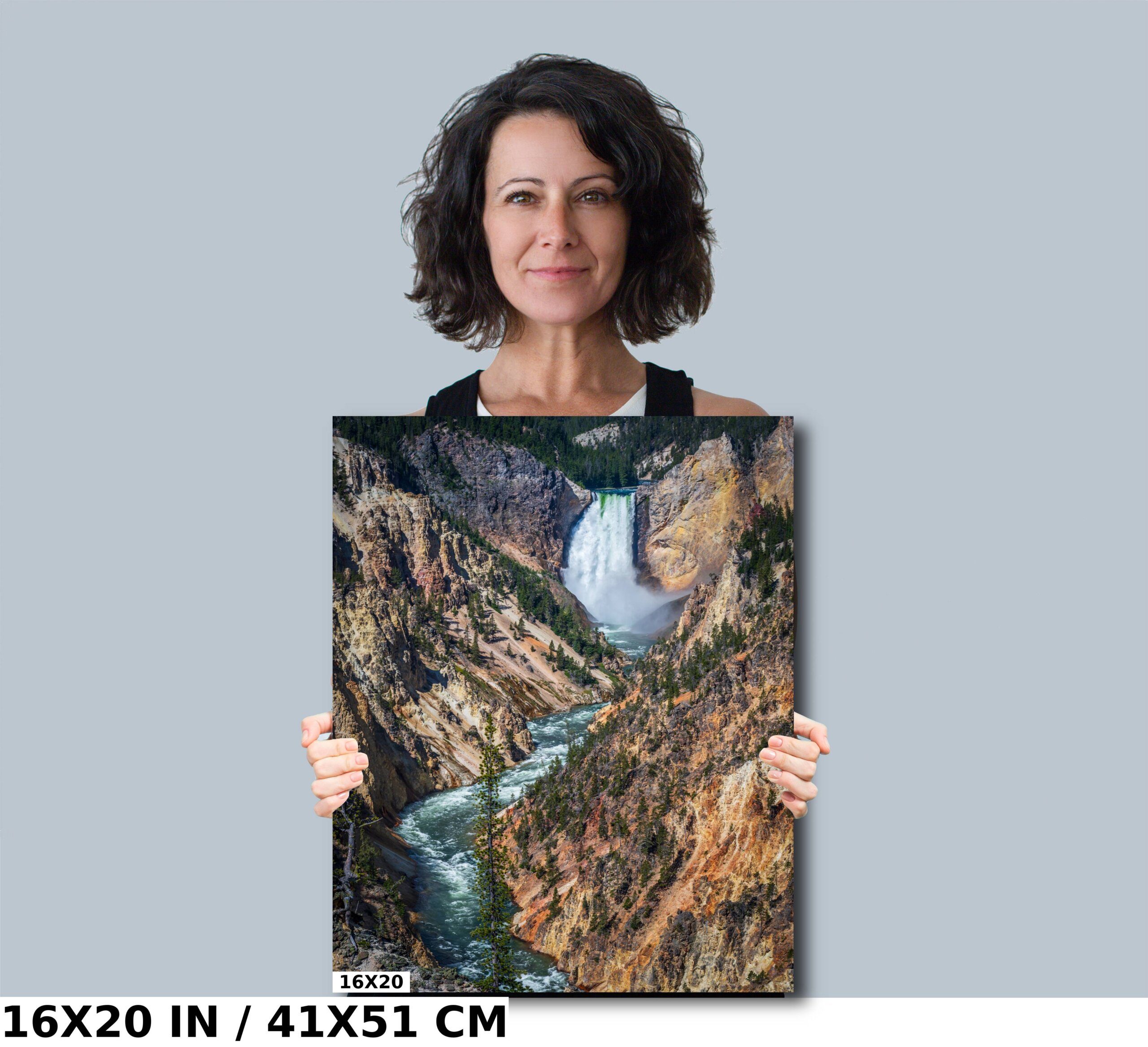 Waterfall Symphony: Lower Falls of the Yellowstone River Diagram