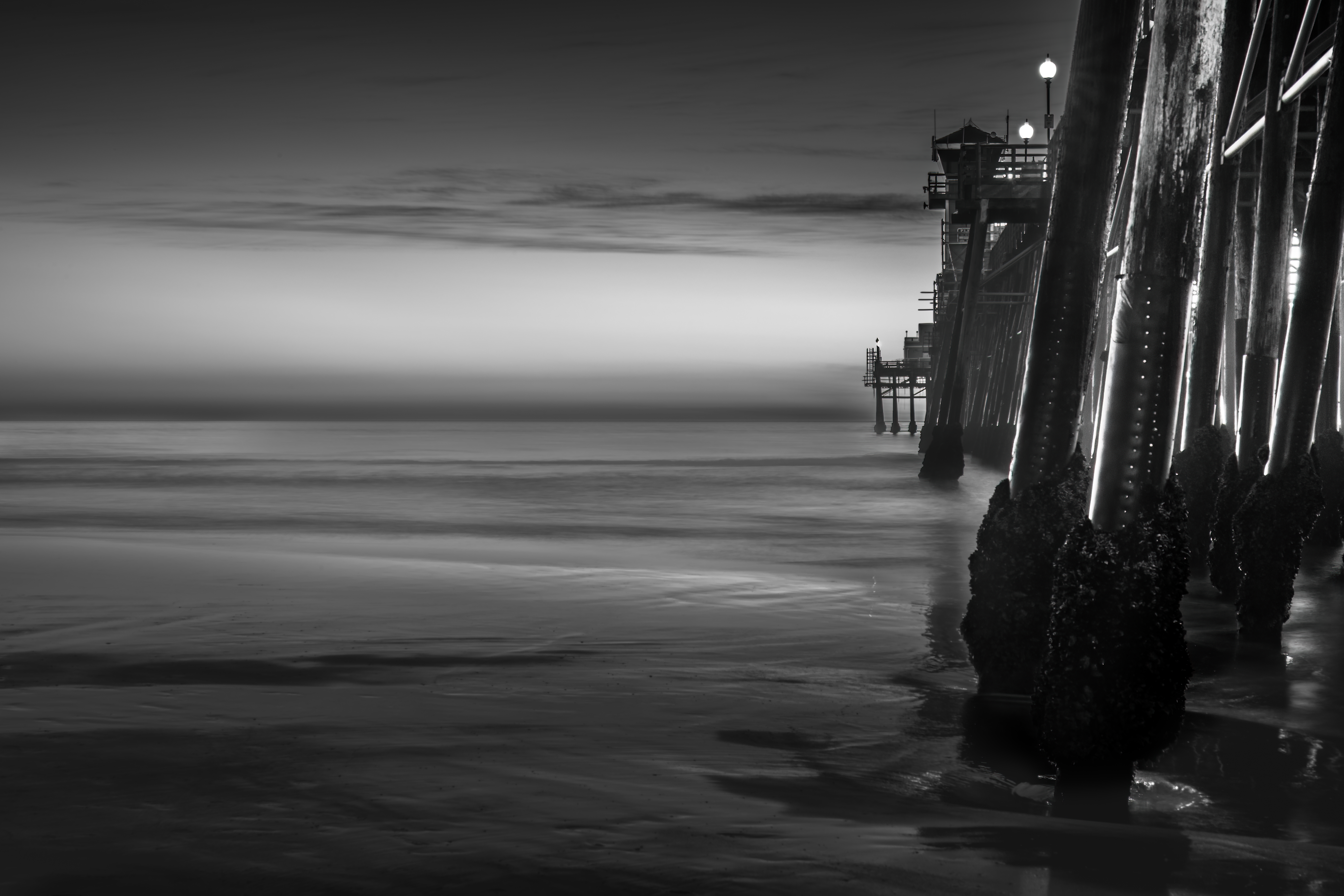 Shadows and Silhouettes: Side View of Oceanside Pier Shadows and Silhouettes: Side View of Oceanside Pier