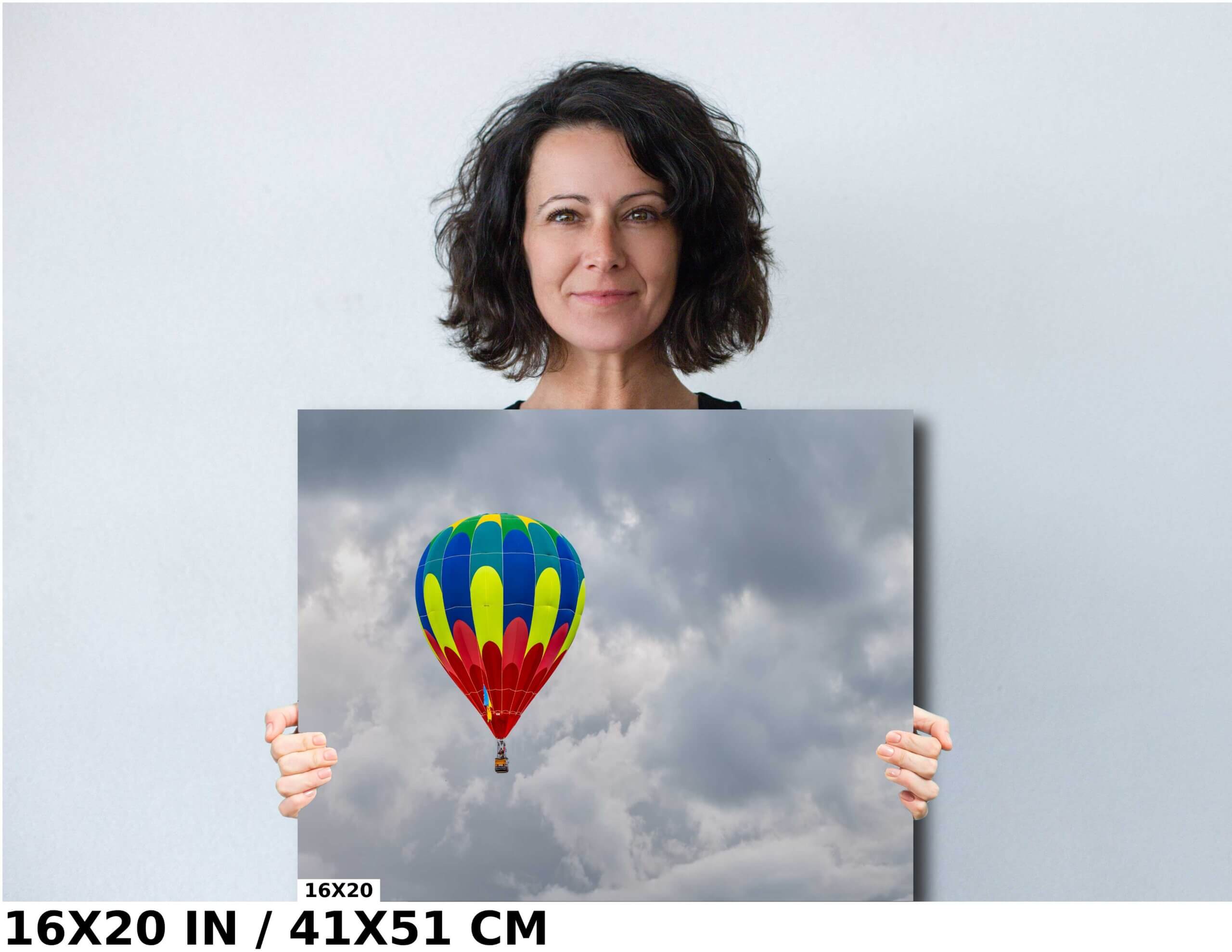 Vivid Balloon Against Dark Sky: A Colorful Hot Air Balloon Amidst the Clouds Diagram