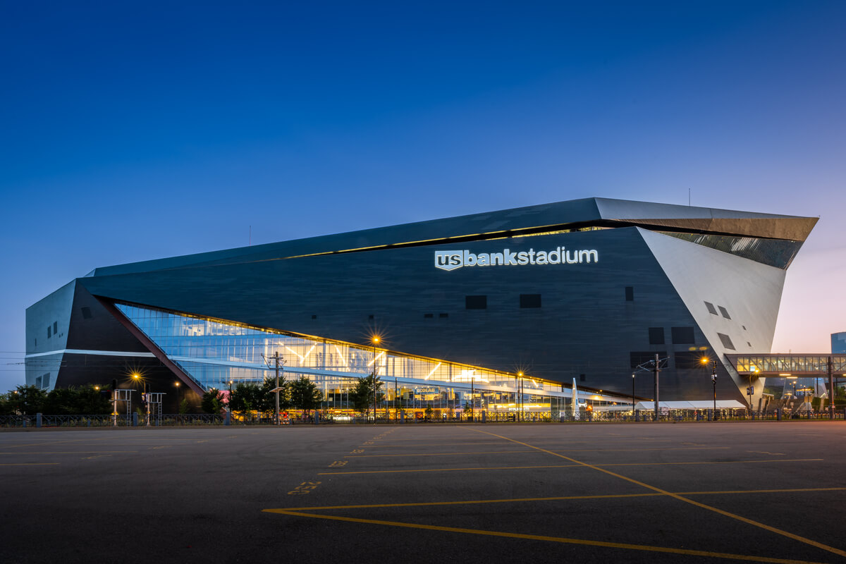 U.S. Bank Vikings Stadium at Twilight: Downtown Minneapolis