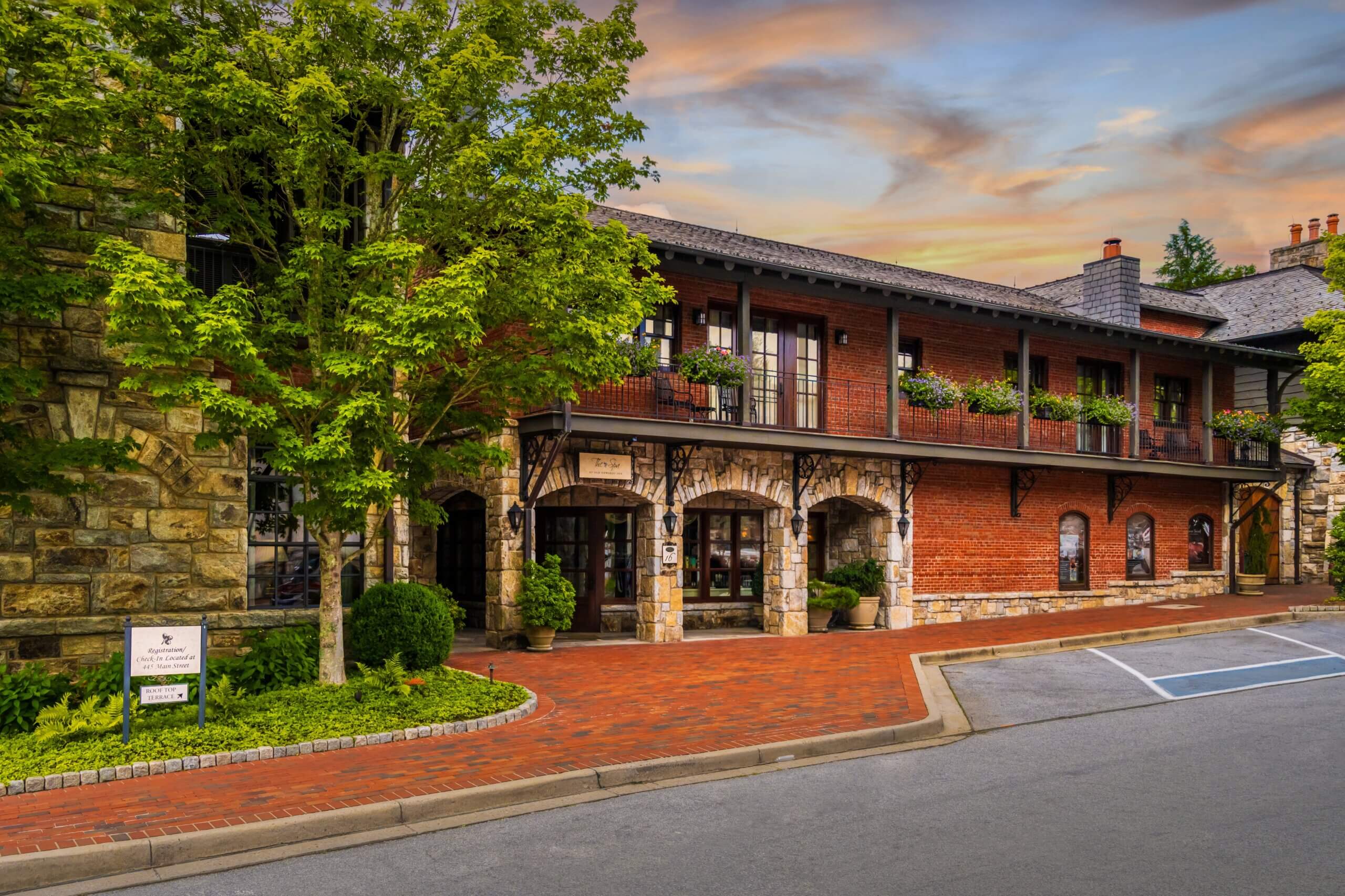 Tranquil Entry: Welcoming Vibes at the Spa Entrance of Old Edwards Inn