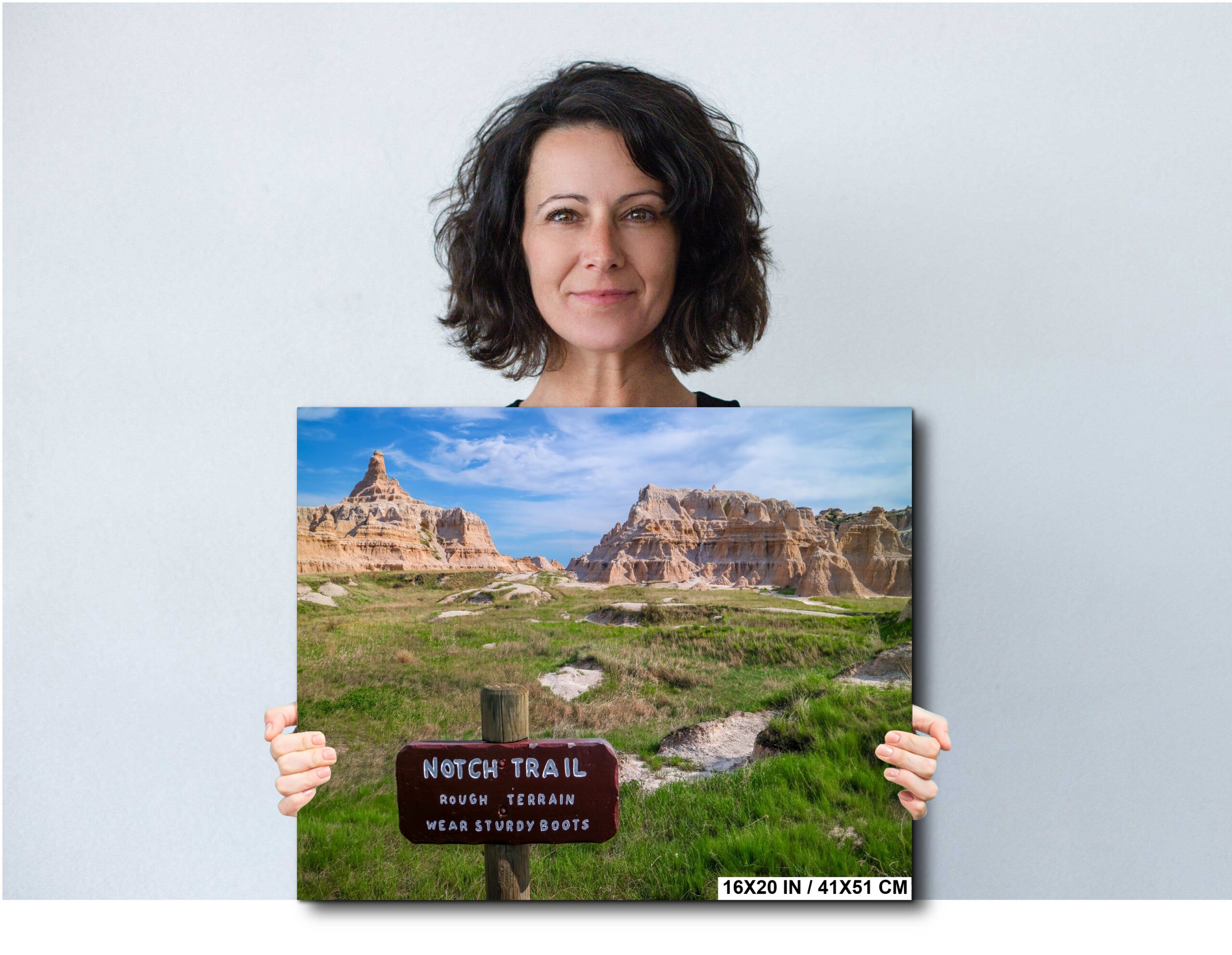 Notch Trail Trailhead Sign Badlands National Park South Dakota Diagram