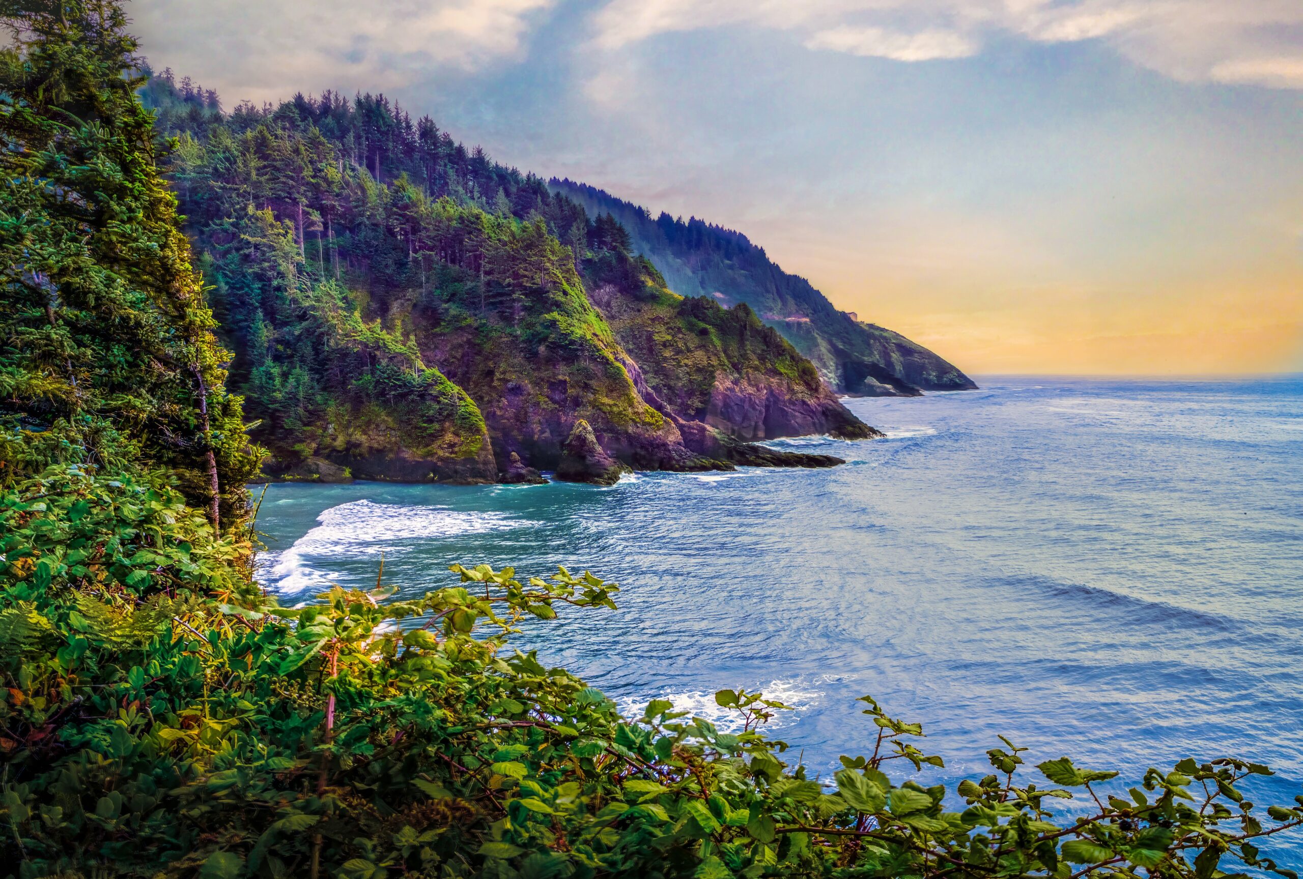 Rocky Oregon Coast: Hart’s Cove Viewed from Cascade Head