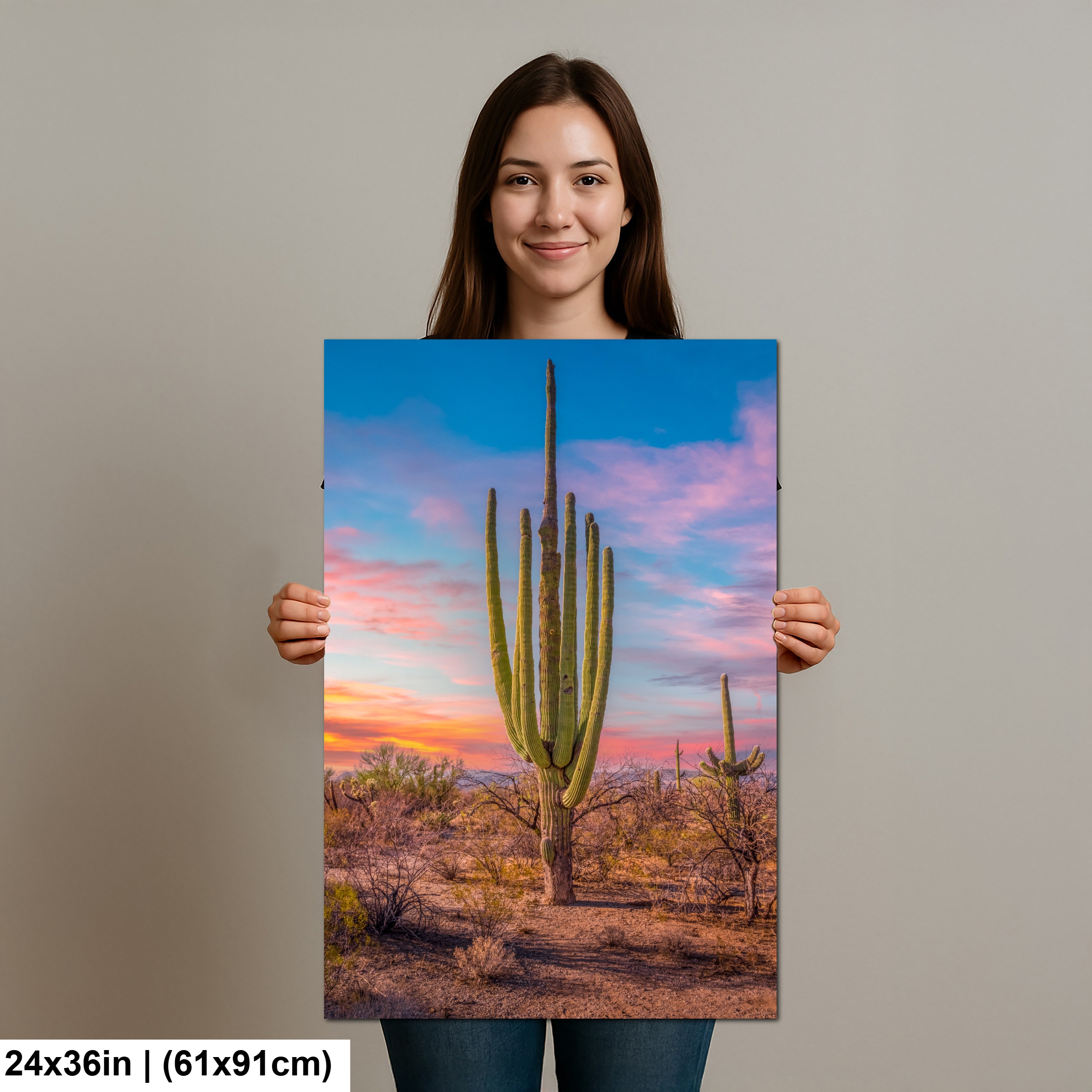 Multi-Arm Saguaro at Sunset – Saguaro National Park East Tucson Arizona Photography Print Diagram Multi-Arm Saguaro at Sunset – Saguaro National Park East Tucson Arizona Photography Print Diagram