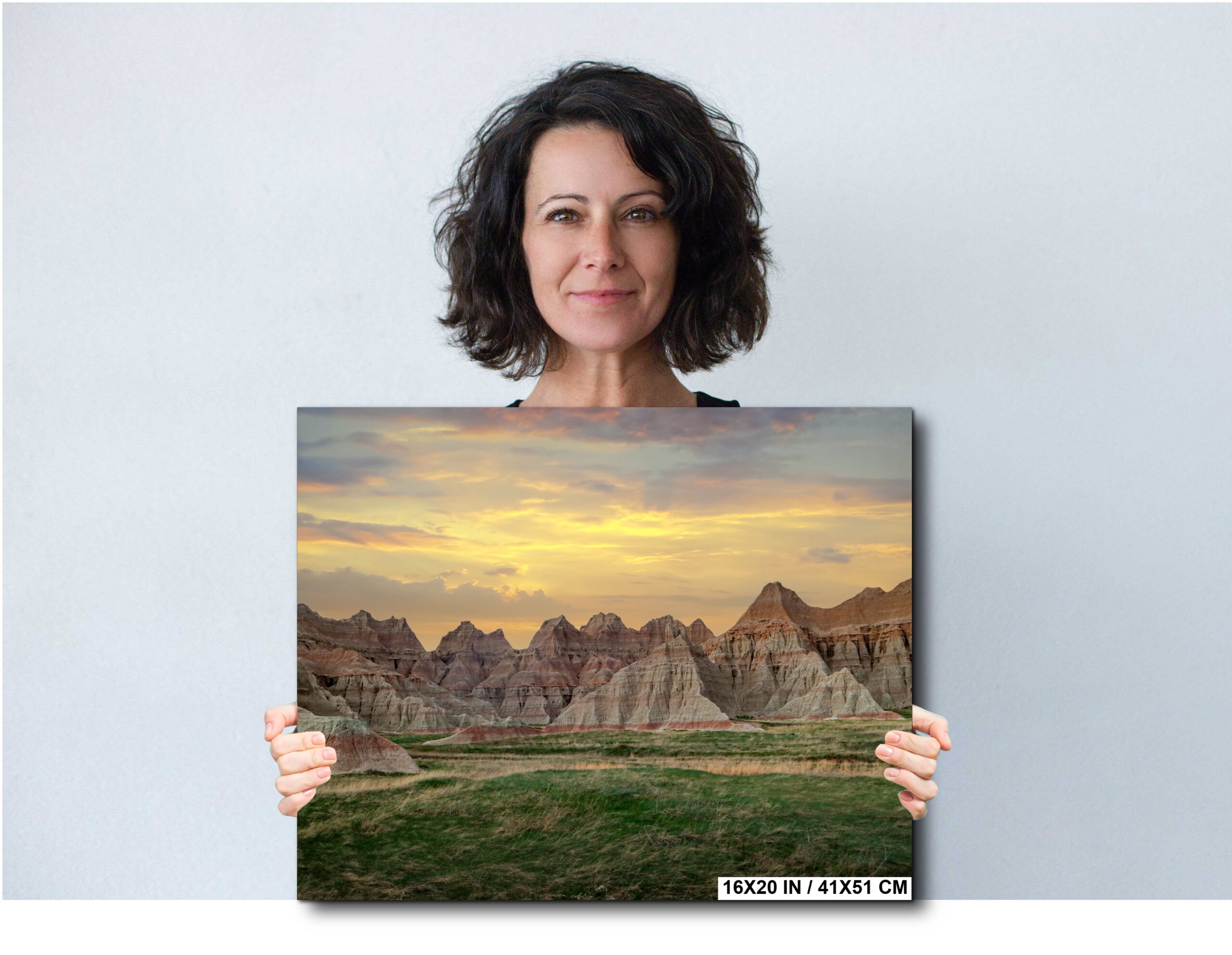 Badlands National Park Cathedral Peaks at Sunset South Dakota Diagram