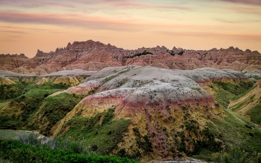 Badlands National Park South Dakota Rainbow Mounds Sunset Landscape