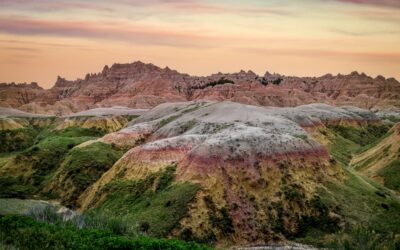 Badlands National Park South Dakota Rainbow Mounds Sunset Landscape