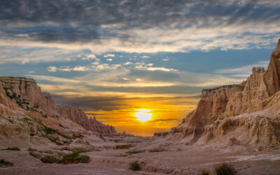 Badlands National Park South Dakota Sunset Canyon Landscape