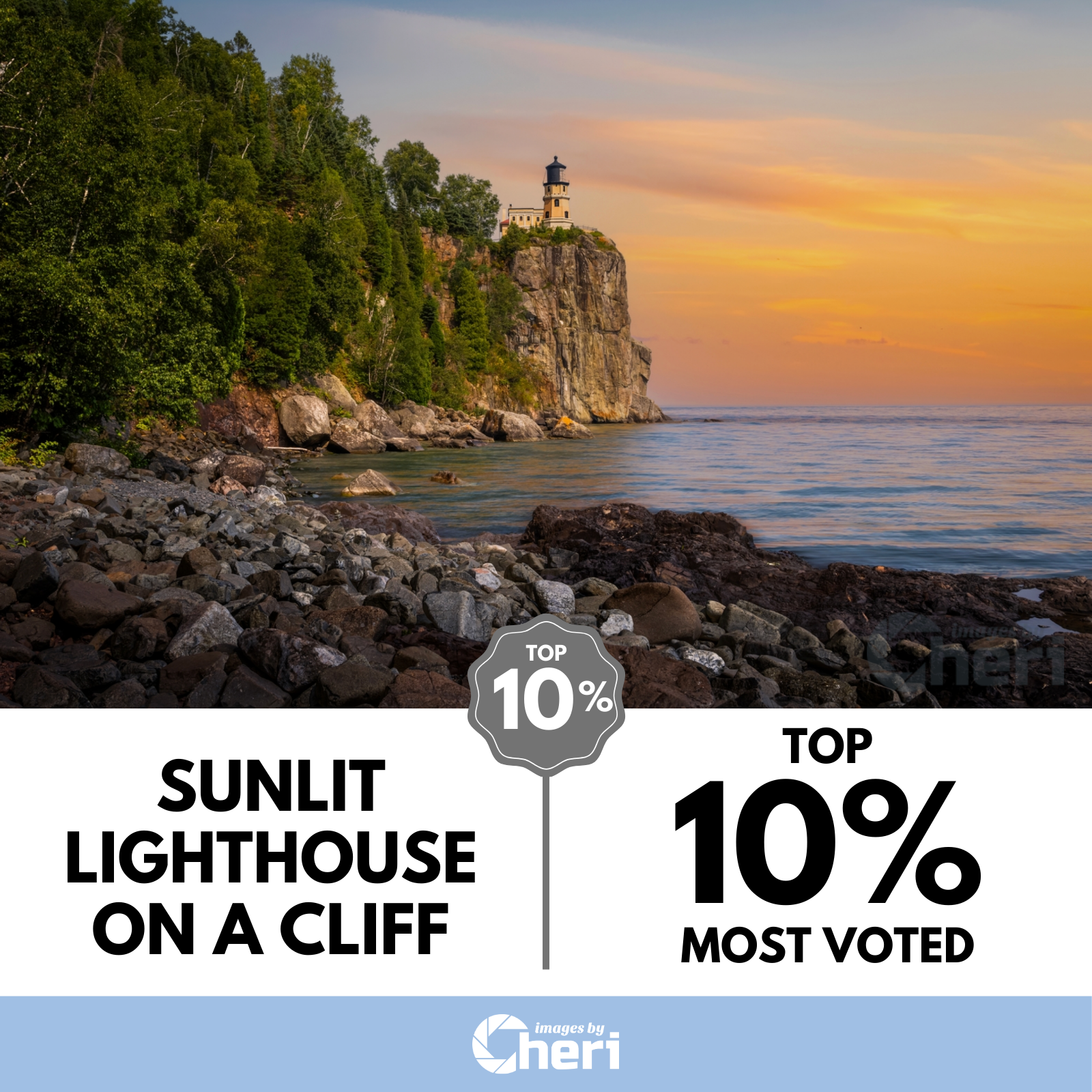 Sunlit Lighhouse on a Cliff - Top 10% most voted in Viewbug's ‘Creative Landscapes’ Photo Contest