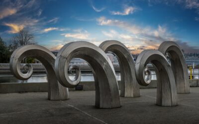 Salmon Waves Public Sculpture Seattle Waterfront
