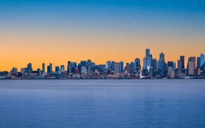 Seattle Skyline Golden Hour Panorama with Space Needle