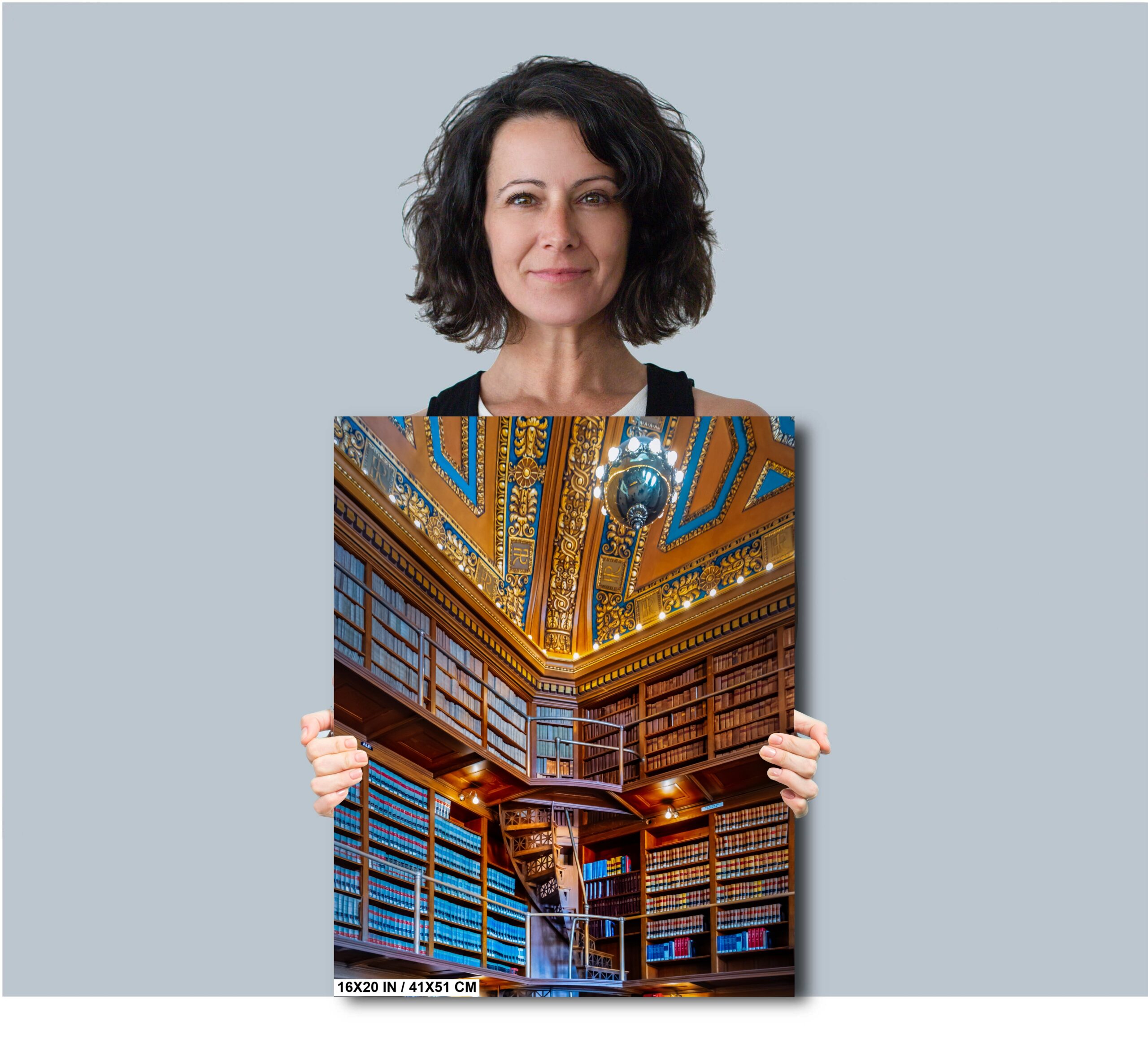 Halls of Knowledge: The Rhode Island State Library Print Wall Art Diagram