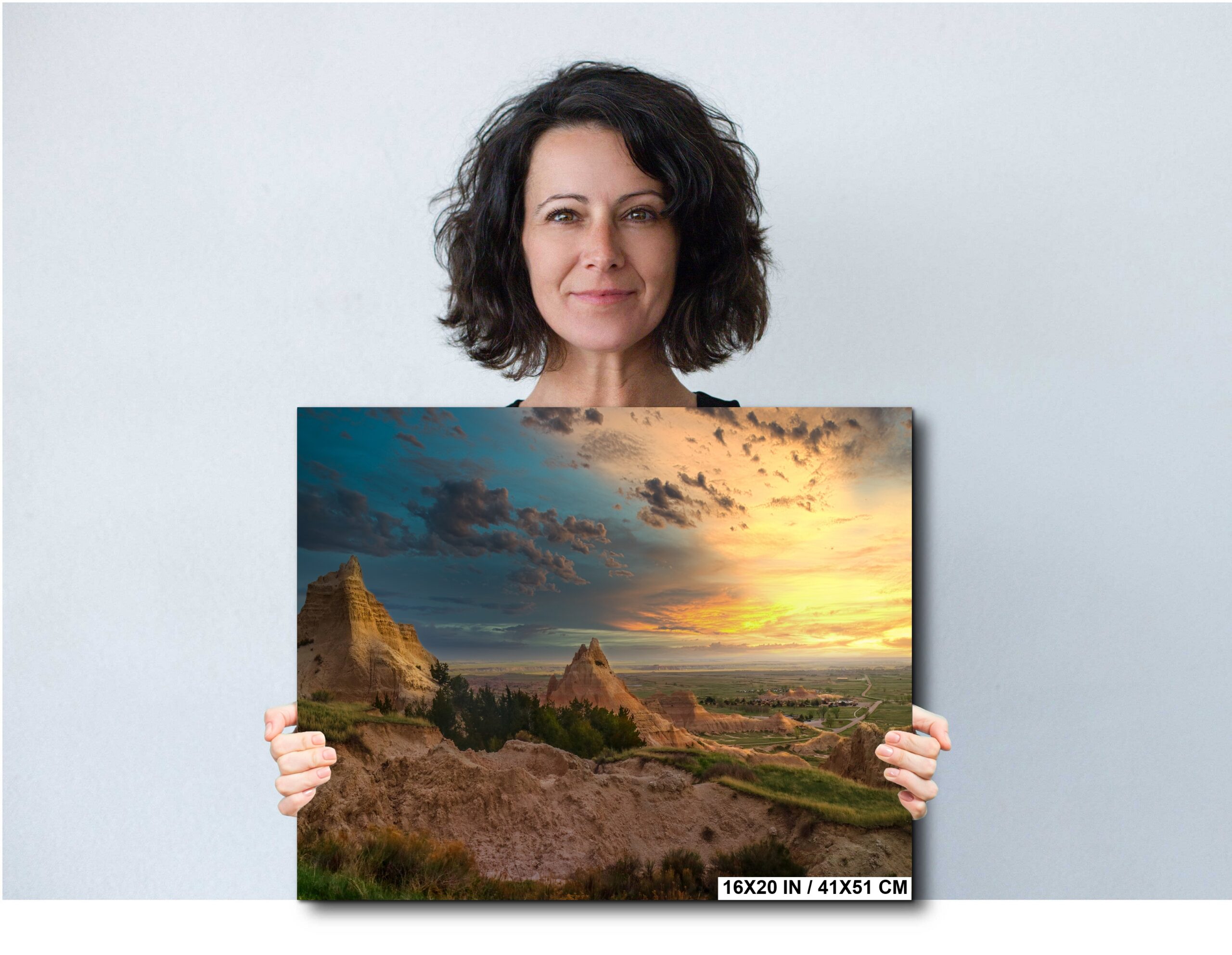 Badlands National Park Sunset Over Pinnacles Prairie Rugged Terrain Diagram