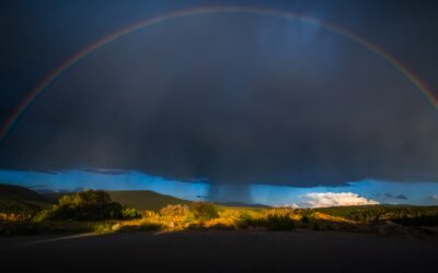 Full Rainbow at Dusk Over Black Canyon of the Gunnison National Park Colorado