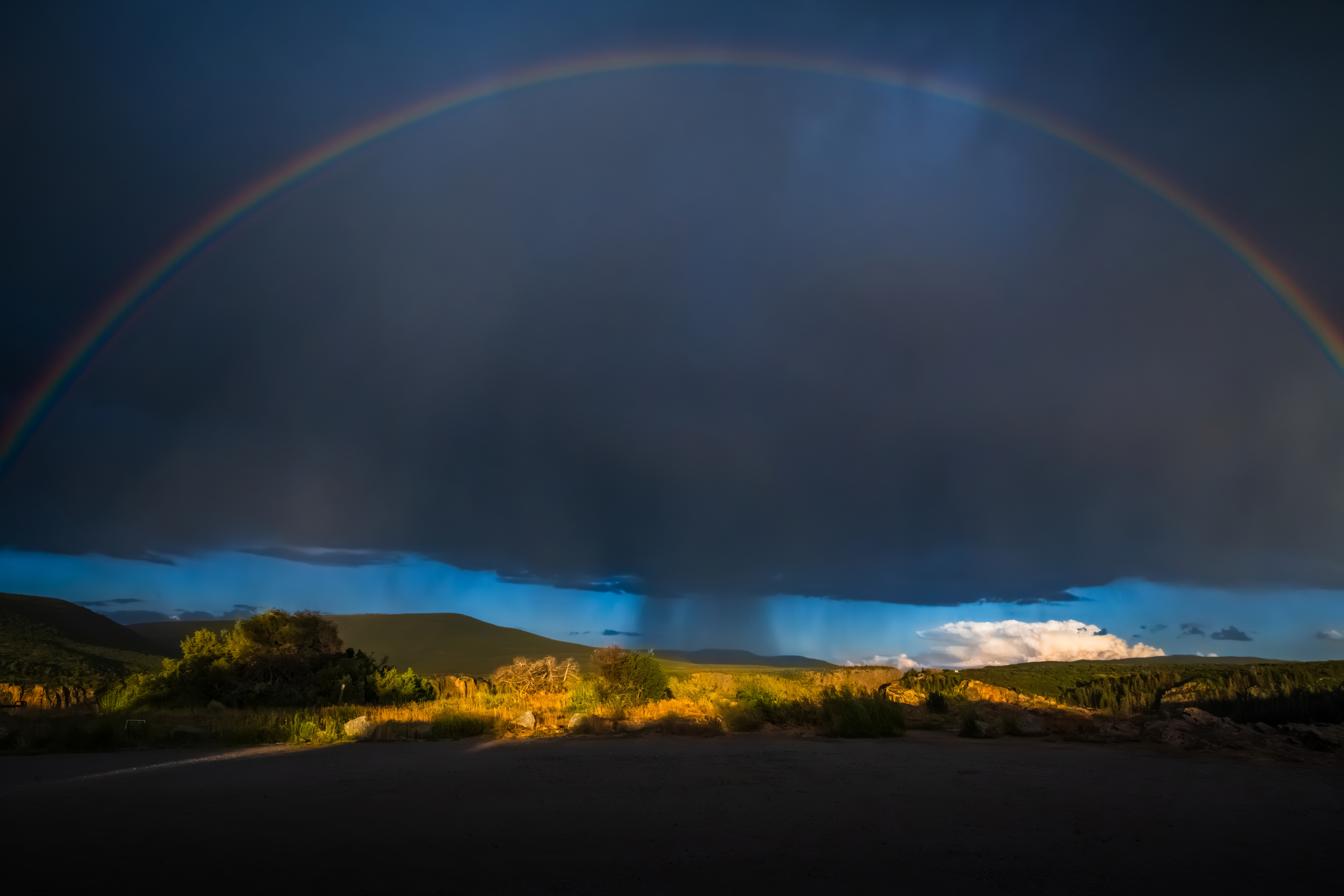 Full Rainbow at Dusk Over Black Canyon of the Gunnison National Park Colorado