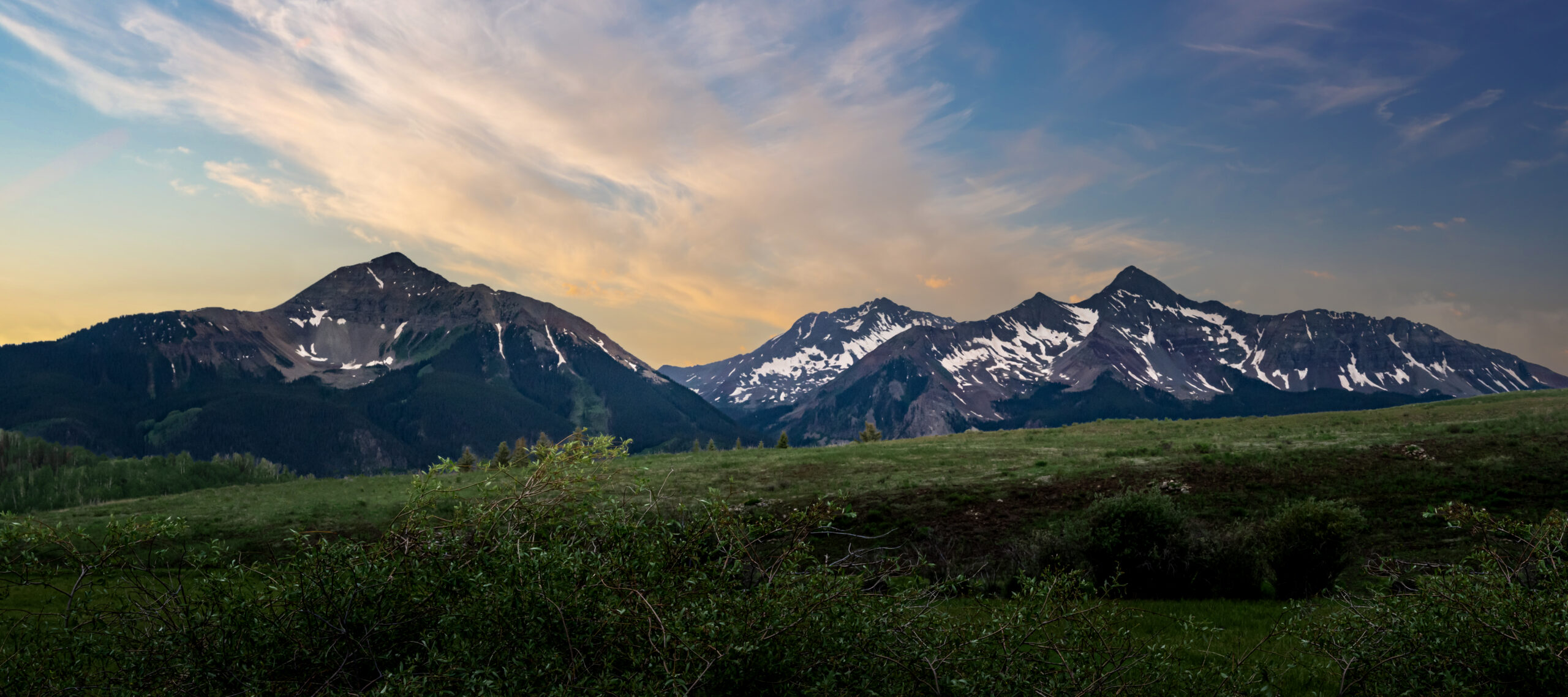 Snowcapped San Juan Mountains Sunset Panorama