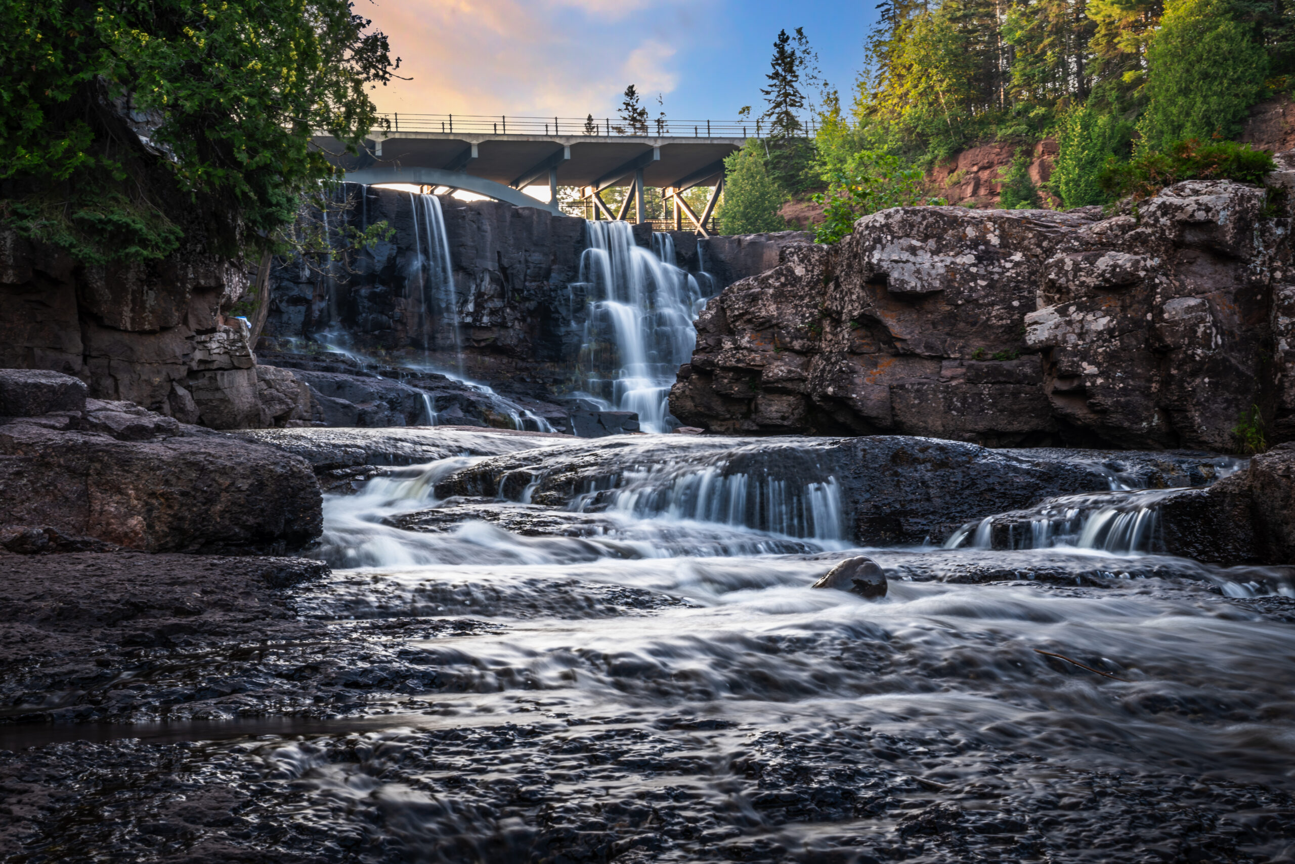 Bridge Over Gooseberry Falls Minnesota State Park Highway 61 Bridge View