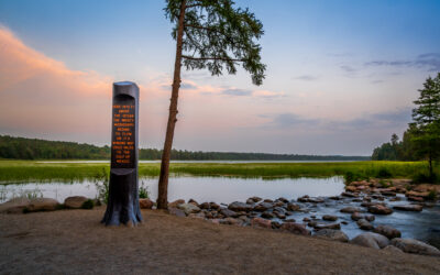 Mississippi Headwaters Marker Lake Itasca Sunset Minnesota