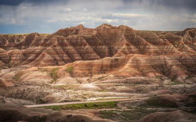 Badlands National Park SD Highway 240 Vista Layered Buttes South Dakota