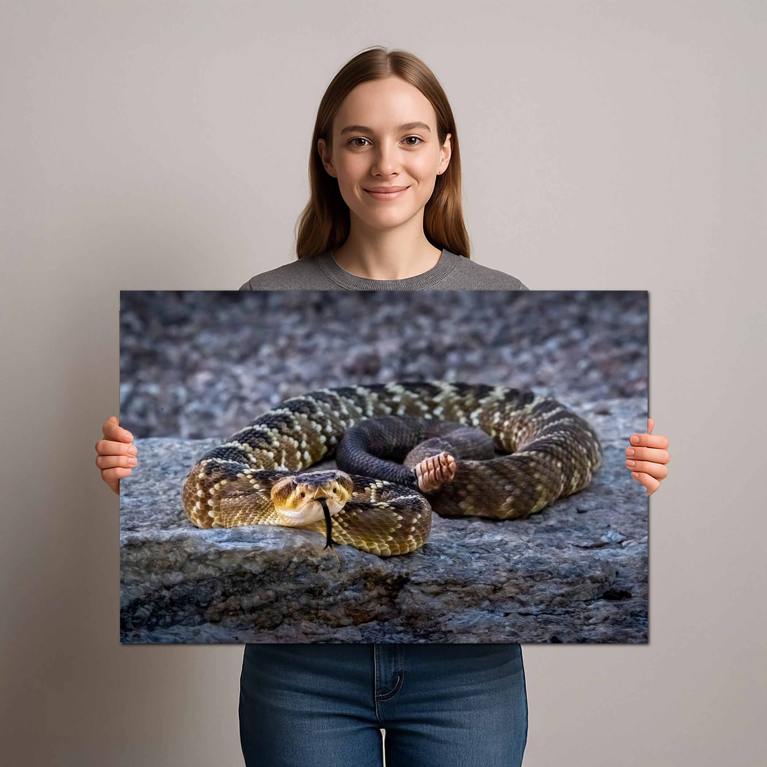Black Tailed Rattlesnake Coiled Snake Photography Print Diagram