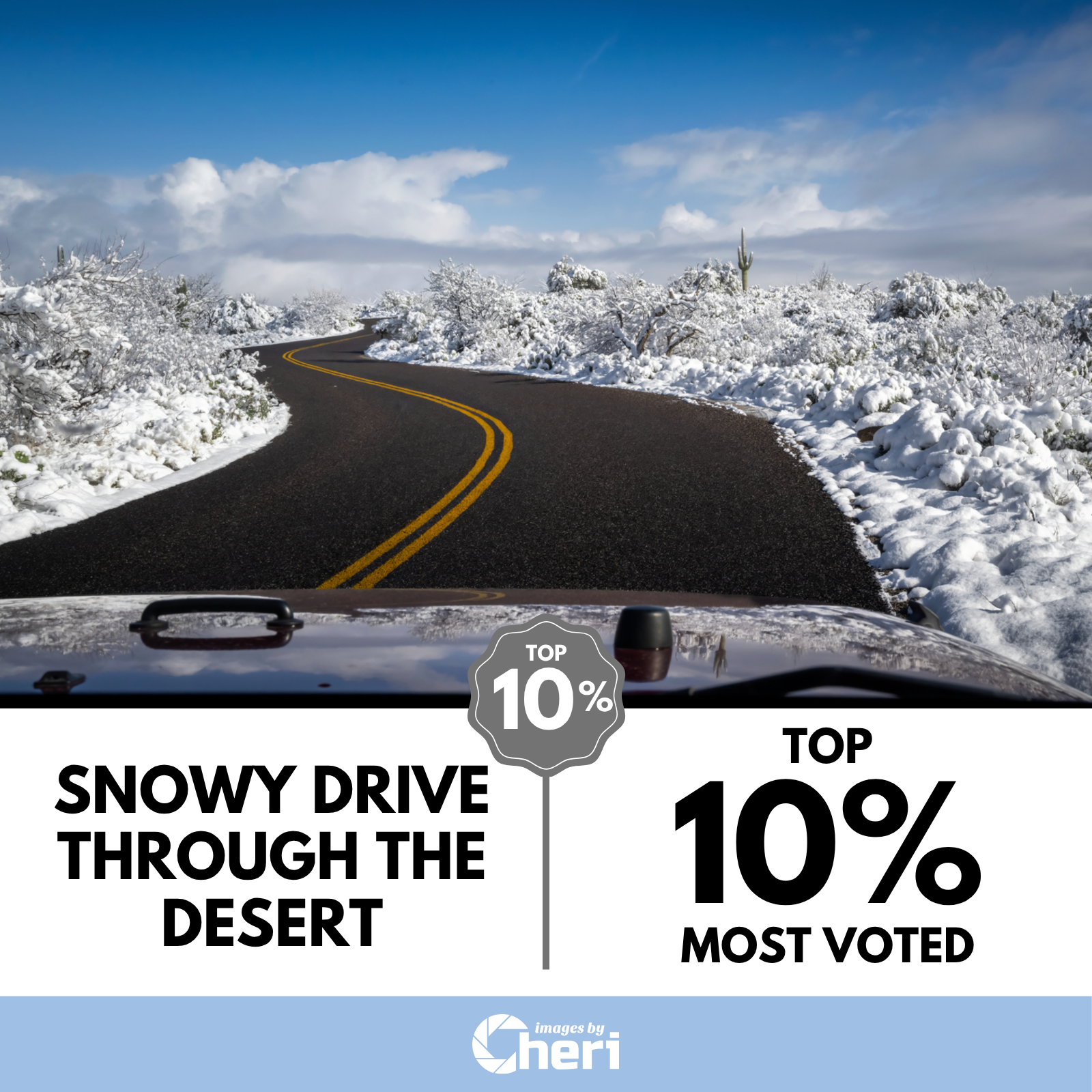 Snowy Drive Through The Desert_Image of the Month