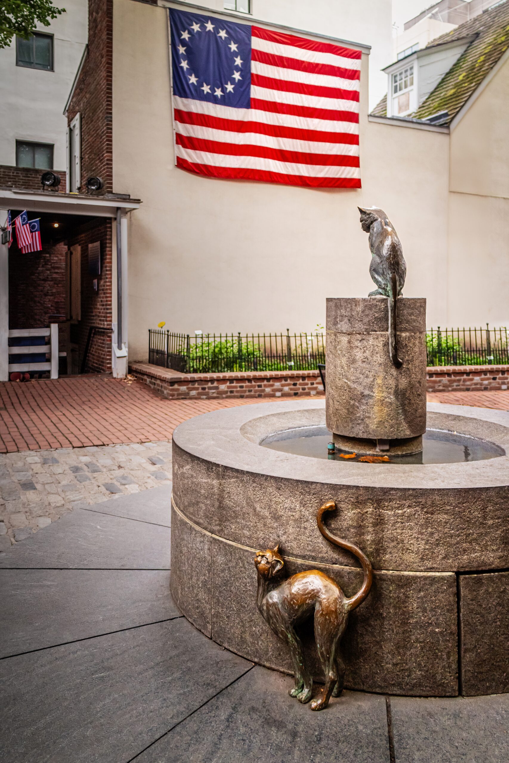 Purrfectly Patriotic: The Cat Statue at Betsy Ross’s Home