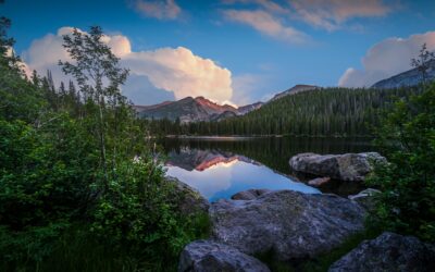 Striking Peaks Reflecting in Bear Lake, Rocky Mountain National Park Colorado