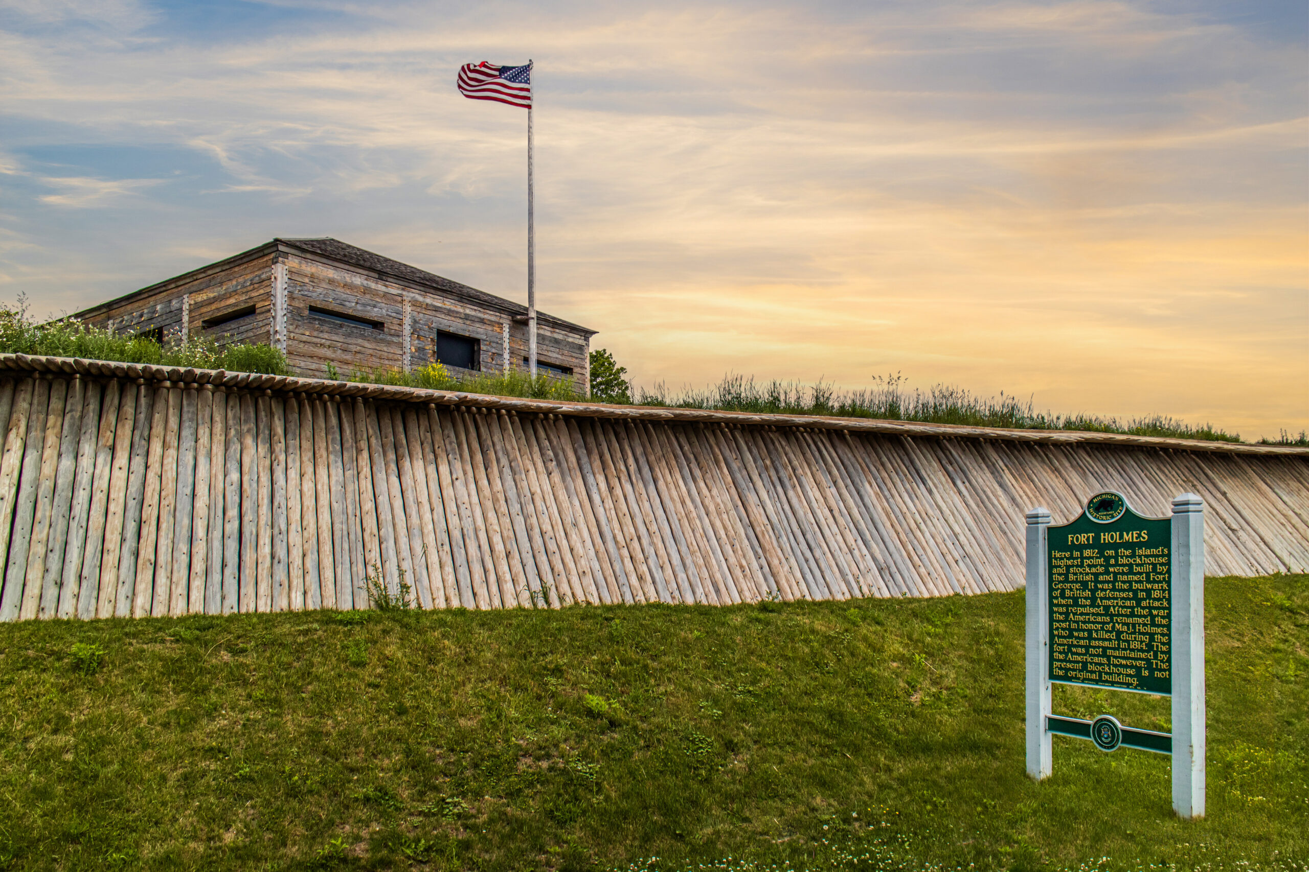 Mackinac Island Fortress: Fort Holmes Sign A Historical Marker