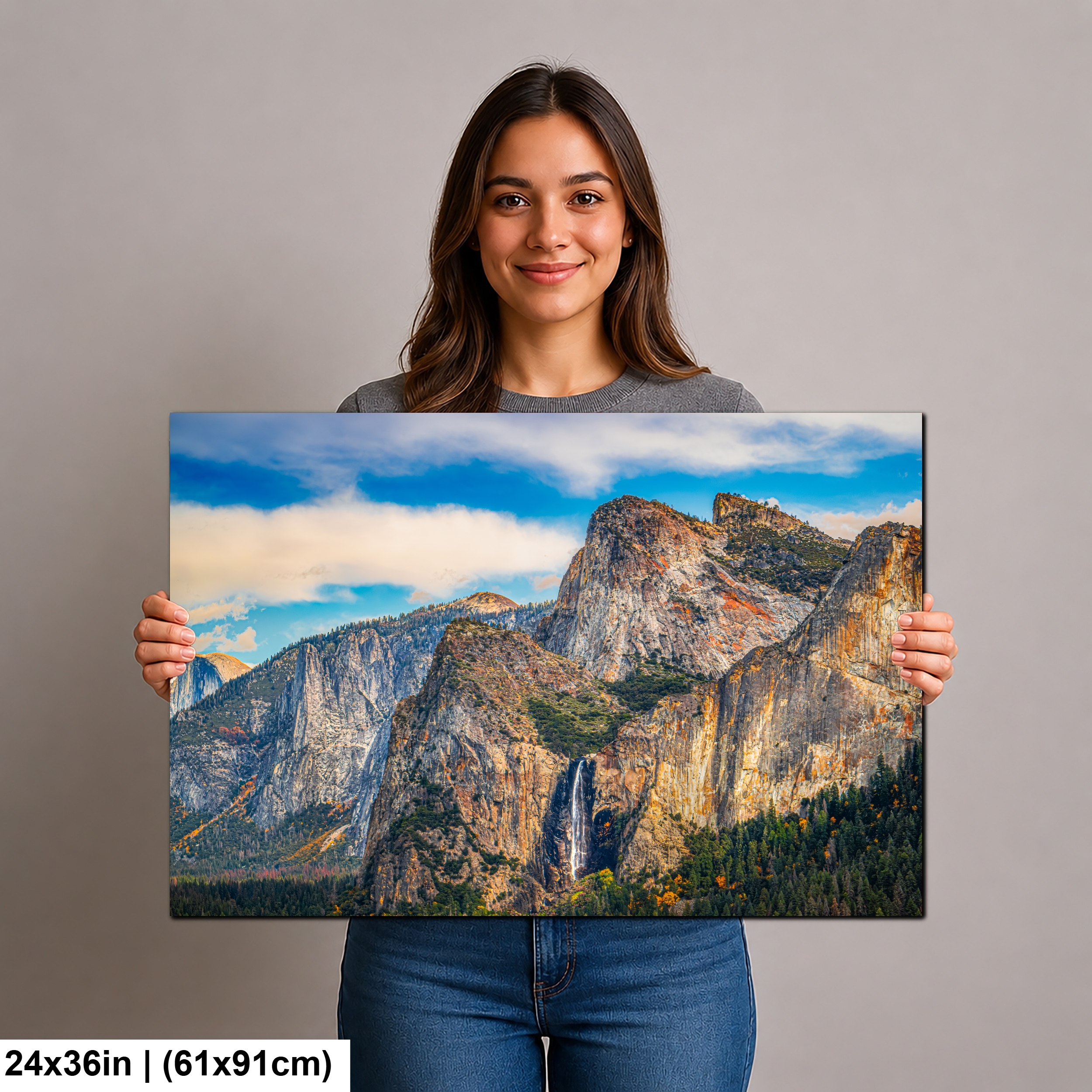Bridalveil Fall and Granite Cliffs Yosemite National Park Diagram