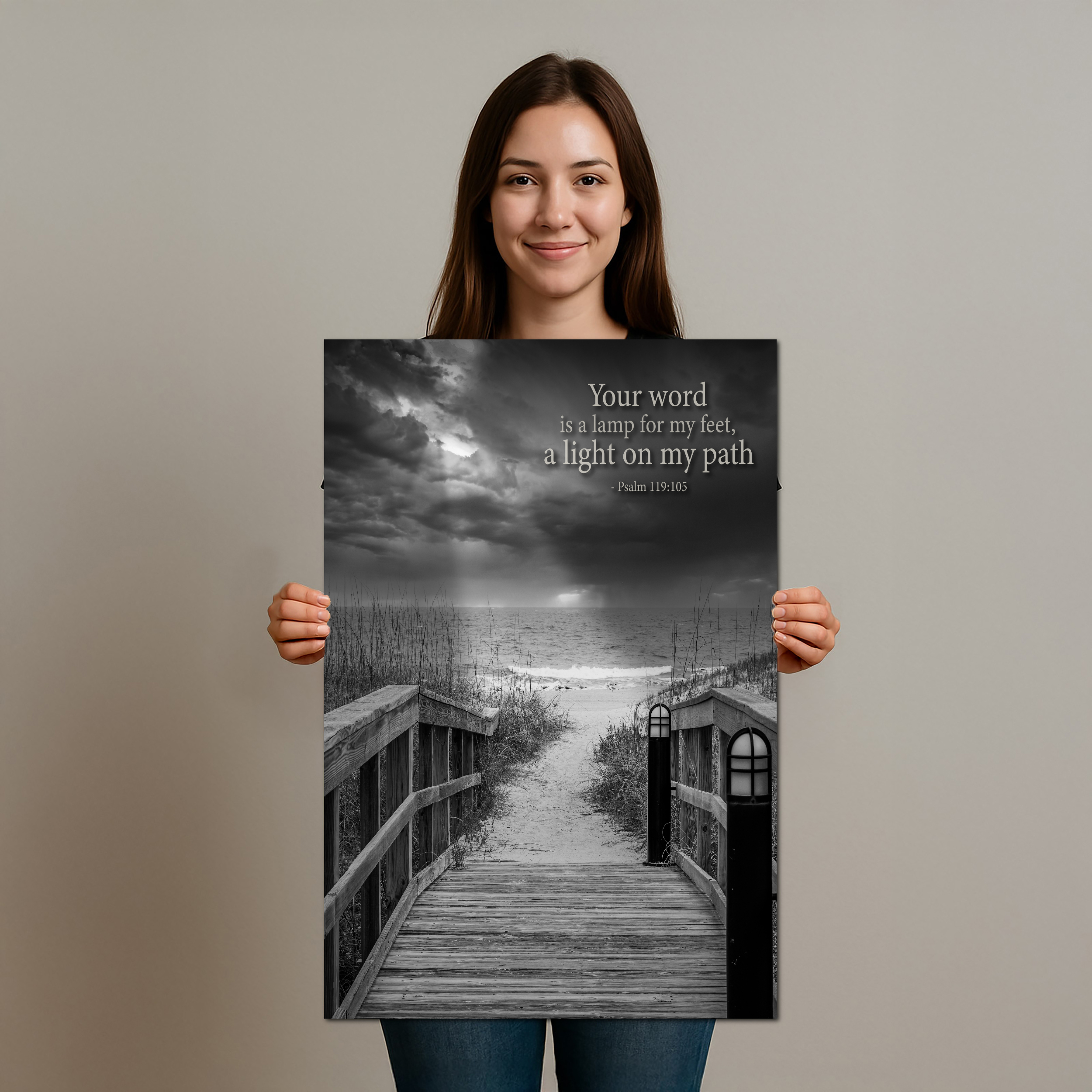 Psalm 119:105 Beach Pathway Christian Wall Art Diagram