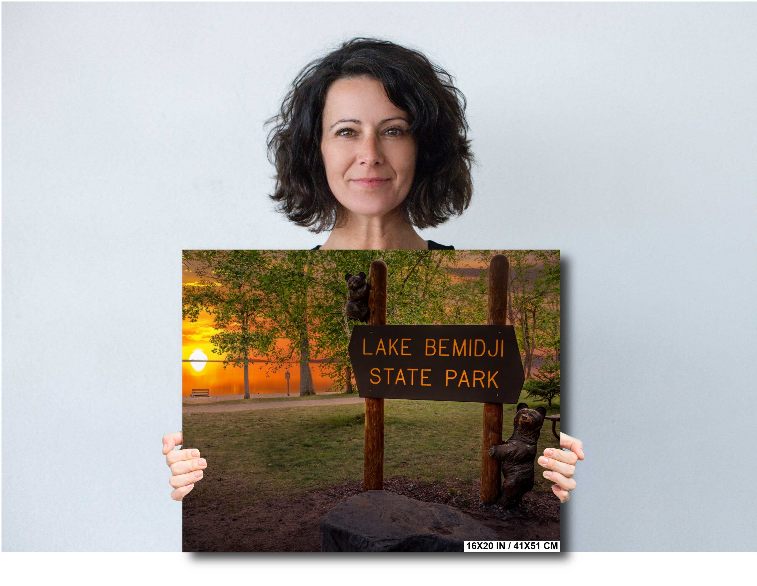 Lake Bemidji State Park Sign at Sunset Diagram Lake Bemidji State Park Sign at Sunset Diagram