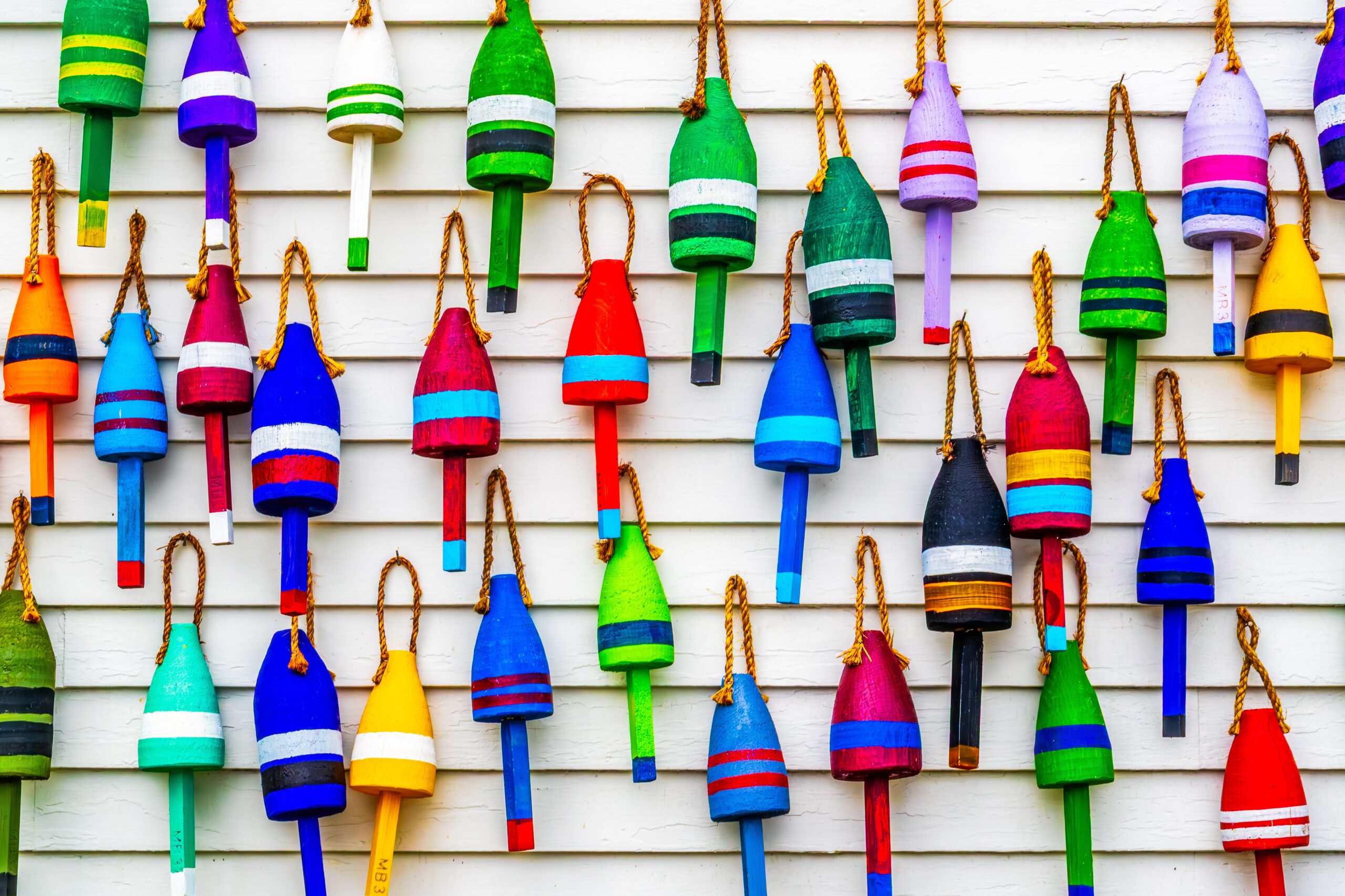 Colorful Lobster Buoys Colorful Lobster Buoys