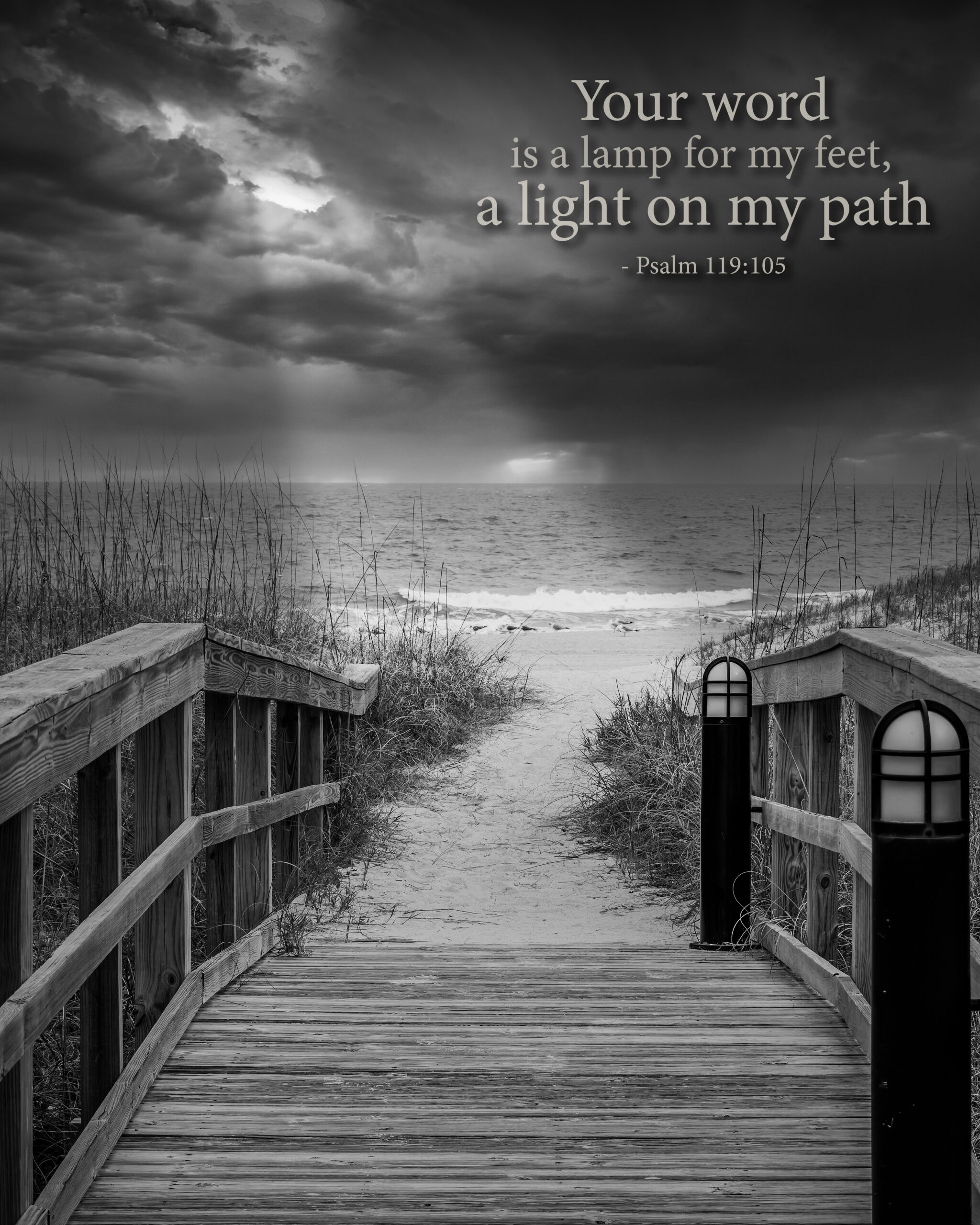 Psalm 119:105 Beach Pathway Christian Wall Art