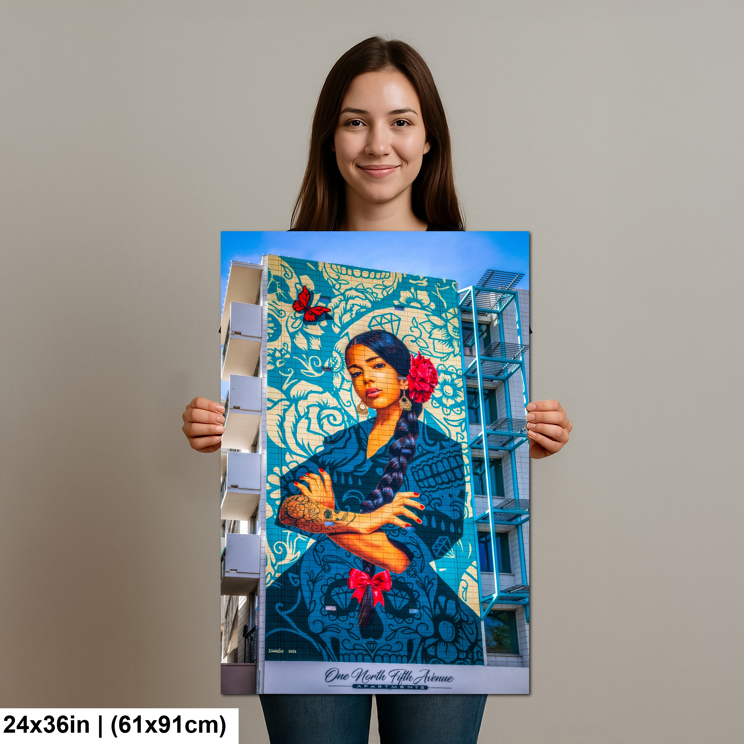 La Mujer Butterfly Mural in Tucson, Arizona Diagram